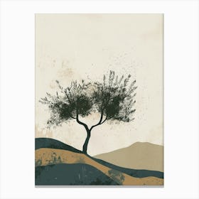 Olive Tree Minimal Japandi Illustration 4 Canvas Print