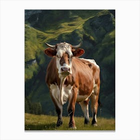 Cow In The Mountains Canvas Print