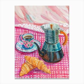 Pink Breakfast Food Moka Coffee 2 Canvas Print