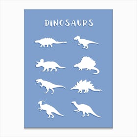 Blue Dinosaurs Set Canvas Print