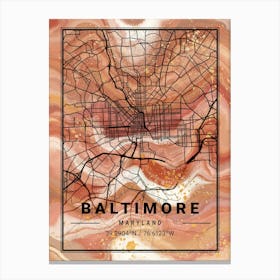 Baltimore Map Canvas Print