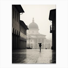Bergamo, Italy,  Black And White Analogue Photography  3 Canvas Print