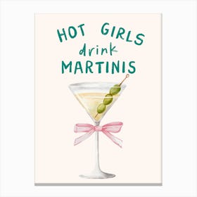 Hot Girls Drink Martinis Print Canvas Print