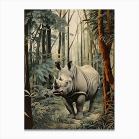 Rhino Realistic Illustration 1 Canvas Print