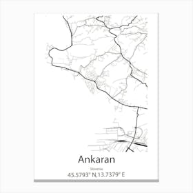 Ankaran,Slovenia Minimalist Map Leinwandbild