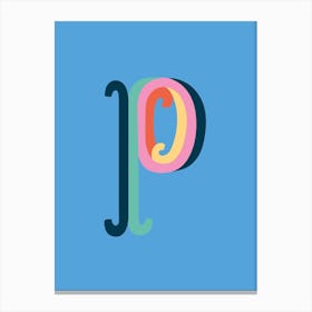 Letter P Typographic Canvas Print