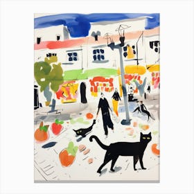 The Food Market In Copenhagen 4 Illustration Canvas Print