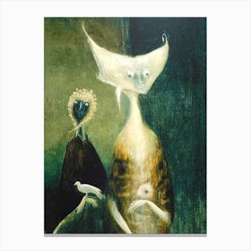 Leonora Carrington - The Feast of Samhain (Detail) 1951 Surrealism Mexican Artwork - Alien Figures Visionary Artist Feature Gallery Wall Samhain HD Remastered Surreal Canvas Print