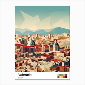 Valencia, Spain, Geometric Illustration 4 Poster Canvas Print