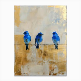 Blue Birds On A Wire Canvas Print