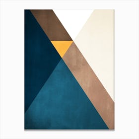Blue Brown And Beige Shapes Canvas Print