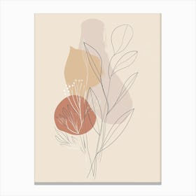 Dubai Botanical Garden Boho Line Art Canvas Print