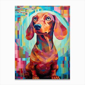 Abstract Dachshund print Canvas Print