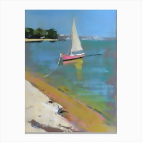 Sailboat On The Beach 4 Canvas Print