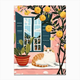 Exotic Shorthair Cat Storybook Illustration 2 Canvas Print