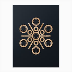 Abstract Geometric Gold Glyph on Dark Teal n.0364 Canvas Print