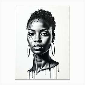 Mural Photo Of Beautiful Black Woman 1 Canvas Print