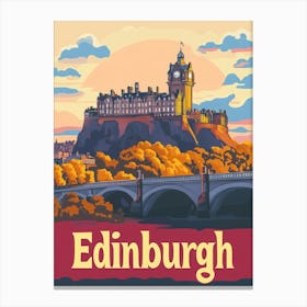 Aihrgdesign A Vintage Travel Poster Of Edinburgh Featuring Th B7c12807 Ca62 4e86 9336 2cf5b53b3bdc 3 Canvas Print