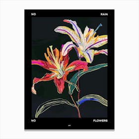 No Rain No Flowers Poster Lily 4 Canvas Print