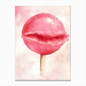 Pink Lollipop Print Canvas Print