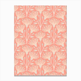 AUSTRALIAN EUCALYPTUS Floral in Apricot Orange Sage Green Cream on Spring Cottage Vintage Blush Canvas Print