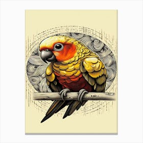 Jasper Parrot On A Branch Canvas Print