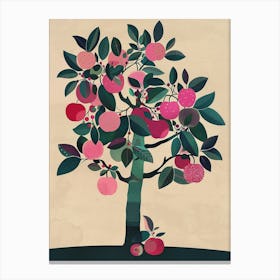 Apple Tree Colourful Illustration 3 Canvas Print