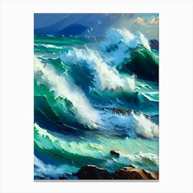 Crashing Waves Landscapes Waterscape Impressionism 1 Canvas Print