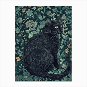 Black Cat In The Forest 1 Canvas Print