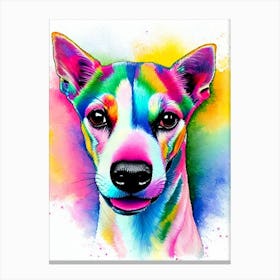 Whippet Rainbow Oil Painting dog Canvas Print