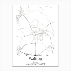 Waltrop,Germany Minimalist Map Canvas Print