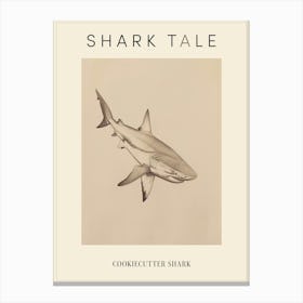 Cookiecutter Shark Vintage Illustration 6 Poster Canvas Print