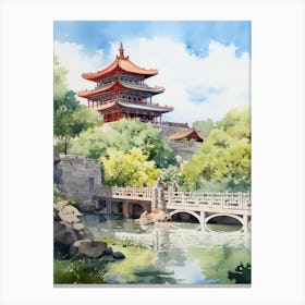 Summer Palace China Watercolour 3 Canvas Print