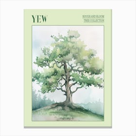 Yew Tree Atmospheric Watercolour Painting 1 Poster Canvas Print