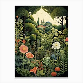Chanticleer Garden Usa Henri Rousseau Style 2 Canvas Print