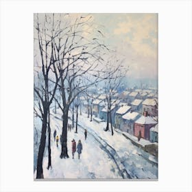 Winter City Park Painting Kalemegdan Park Belgrade Serbia 6 Canvas Print