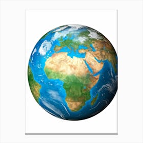 An Illustrious Piece Of Digital Render Of A Globe Highlighting Every Continent On Planet Earth Pred (1) Canvas Print