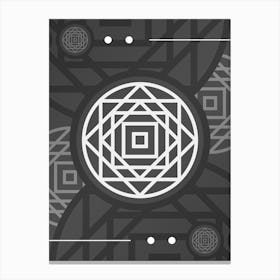 Abstract Geometric Glyph Array in White and Gray n.0076 Canvas Print