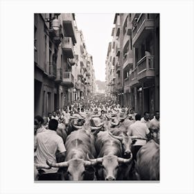 Pamplona, Spain, Black And White Analogue Photography 4 Canvas Print