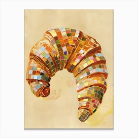 Disco Ball Croissant Mosaic Painting Kitchen Canvas Print