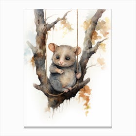 Adorable Chubby Hanging Possum 4 Canvas Print