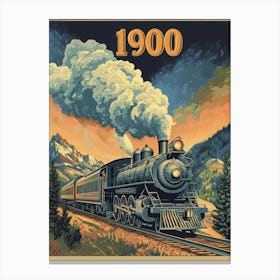 Aihrgdesign A Vintage Poster Of A Steam Locomotive In 1900 Tr 3a3bdc17 D7d4 4a64 A0bd Ad46fe47f76e 3 Canvas Print