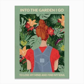 Into The Garden (Redhead & Light Green) Canvas Print