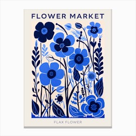 Blue Flower Market Poster Flax Flower Market Poster 2 Canvas Print