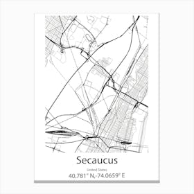 Secaucus,United States Minimalist Map Lienzo