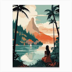 Bora Bora French, Polynesia, Bold Outlines 2 Canvas Print