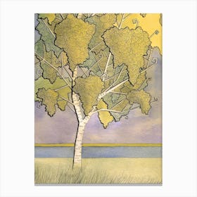 Birch Tree Leaves Nature Abstract Canvas Print