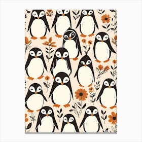 Floral Cute Baby Penguin Nursery (18) Canvas Print