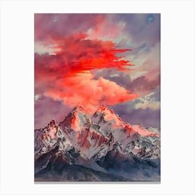 Sunset Over The Mountains 7 Canvas Print