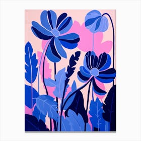 Blue Flower Illustration Cyclamen 4 Canvas Print